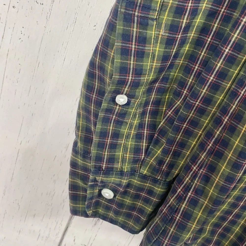 J Crew Mens Slim Fit Plaid Stretch Secret Wash Button Down Shirt